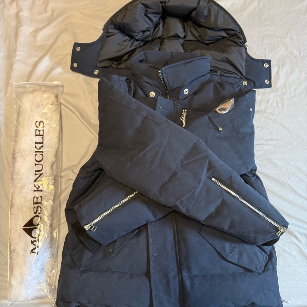 Moose Knuckles Navy Puffer Jacket